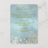 Elegant Blue Waterverf Floral Informatiekaartje (Voorkant)