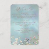 Elegant Blue Waterverf Floral Informatiekaartje (Voorkant)