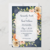 Elegant Blue Waterverf Floral Kaart (Voorkant)