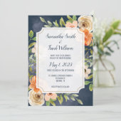 Elegant Blue Waterverf Floral Kaart (Staand voorkant)