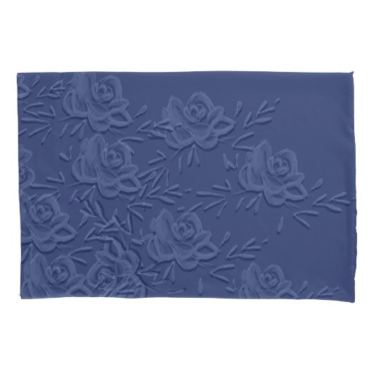Elegant Blue Waterverf Floral Kussensloop (Voorkant)