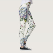 Elegant Blue Waterverf Floral Pattern Leggings (Rechts)