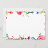Elegant Blue Waterverf Floral Personal Stationery Notitiekaartje (Voorkant)