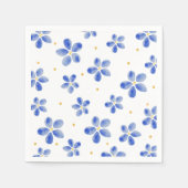 Elegant Blue Waterverf Floral Servet (Voorkant)