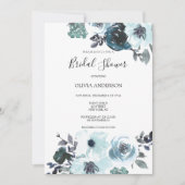 Elegant Blue Waterverf Floral Vrijgezellenfeest Kaart (Voorkant)