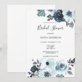 Elegant Blue Waterverf Floral Vrijgezellenfeest Kaart (Voorkant / Achterkant)