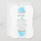 Elegant Blue Waterverf Floral Wedding Invitations Kaart (Voorkant)