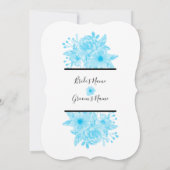 Elegant Blue Waterverf Floral Wedding Invitations Kaart (Achterkant)