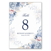 Elegant Blue Waterverf Floral Wedding