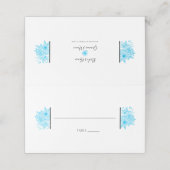 Elegant Blue Waterverf Floral Wedding Place Card Plaatskaartje (Buitenkant ongevouwen)