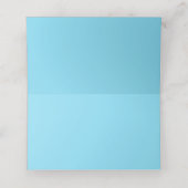 Elegant Blue Waterverf Floral Wedding Place Card Plaatskaartje (Binnenkant ongevouwen)