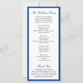 Elegant Blue Waterverf Floral Wedding Programme (Achterkant)