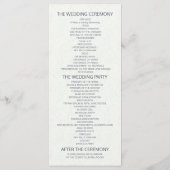 Elegant Blue Waterverf Floral Wedding Programme Programmakaart (Achterkant)