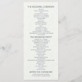 Elegant Blue Waterverf Floral Wedding Programme Programmakaart (Achterkant)