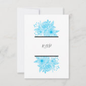 Elegant Blue Waterverf Floral Wedding RSVP-kaarten RSVP Kaartje (Achterkant)