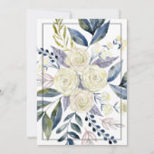 Elegant Blue Waterverf Flower Engagement Party Kaart (Achterkant)