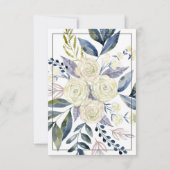 Elegant Blue Waterverf Flower RSVP Reply Kaart (Achterkant)