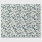 Elegant Blue Waterverf Flowers Cadeaupapier (Vlak)