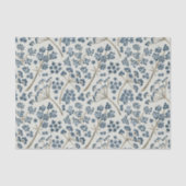 Elegant Blue Waterverf Flowers Tissuepapier (Voorkant)