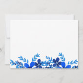 Elegant Blue Waterverf Flowers Wedding Bedankkaart (Achterkant)
