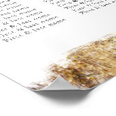 Elegant Blue Waterverf Gold Wedding Seding Chart Poster (Hoek)