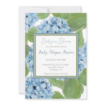 Elegant Blue Waterverf Hydrangea Baby shower