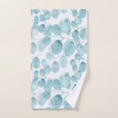 Elegant Blue Waterverf laat een Ditsy Pattern over Bad Handdoek (Handdoek)