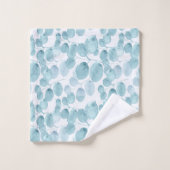 Elegant Blue Waterverf laat een Ditsy Pattern over Bad Handdoek (Wasdoekje)