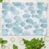 Elegant Blue Waterverf laat een Ditsy Pattern over Theedoek (Gevouwen)