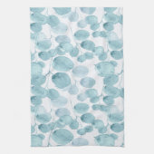 Elegant Blue Waterverf laat een Ditsy Pattern over Theedoek (Verticaal)