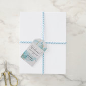 Elegant Blue Waterverf Minimal Wedding Welkom Gi Cadeaulabel (Met Touw)