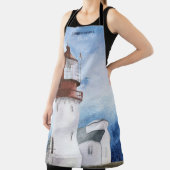 Elegant Blue Waterverf Nautical Monogram Apron Schort (Insitu)