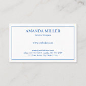 Elegant Blue Waterverf Ogee Pattern Monogram Visitekaartje (Achterkant)