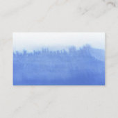 Elegant Blue Waterverf QR Code Website Weddenschap Visitekaartje (Achterkant)