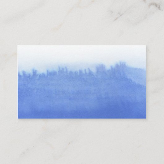 Elegant Blue Waterverf QR Code Website Weddenschap Visitekaartje (Achterkant)