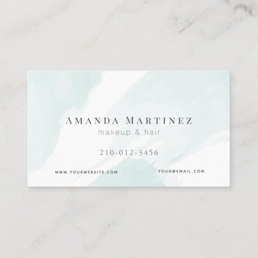 Elegant Blue Waterverf Salon Afspraakkaart Visitekaartje (Achterkant)