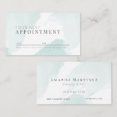 Elegant Blue Waterverf Salon Afspraakkaart Visitekaartje (Voorkant / Achterkant)