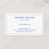 Elegant Blue Waterverf Scale Pattern Monogram Visitekaartje (Achterkant)