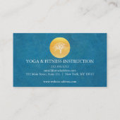 Elegant Blue Waterverf Tree Yoga en Meditation Visitekaartje (Achterkant)