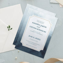 Elegant Blue Waterverf Wedding