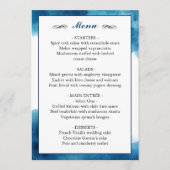Elegant Blue Waterverf Wedding Menu (Voorkant)