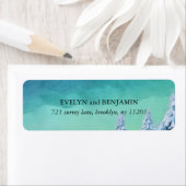Elegant Blue Waterverf Winter Return Address Etiket (Insitu)