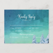 Elegant Blue Waterverf Winter Wedding RSVP Uitnodiging Briefkaart (Voorkant)