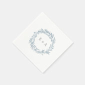 Elegant Blue Waterverf Wreater Monogram Wedding Servet (Hoek)