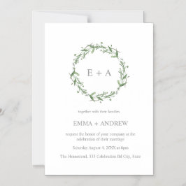 Elegant Blue Waterverf Wreath Wedding Magnetische Uitnodiging