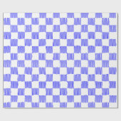 Elegant Blue Wave Checkerboard schilderij Cadeaupapier (Vlak)