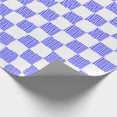 Elegant Blue Wave Checkerboard schilderij Cadeaupapier (Hoek)