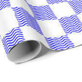 Elegant Blue Wave Checkerboard schilderij Cadeaupapier (Rol Hoek)