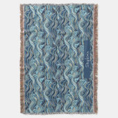 Elegant Blue Wave patroon met gouden accenten Deken (Voorkant Verticaal)