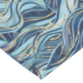 Elegant Blue Wave patroon met gouden accenten Tafelkleed (Gekanteld)